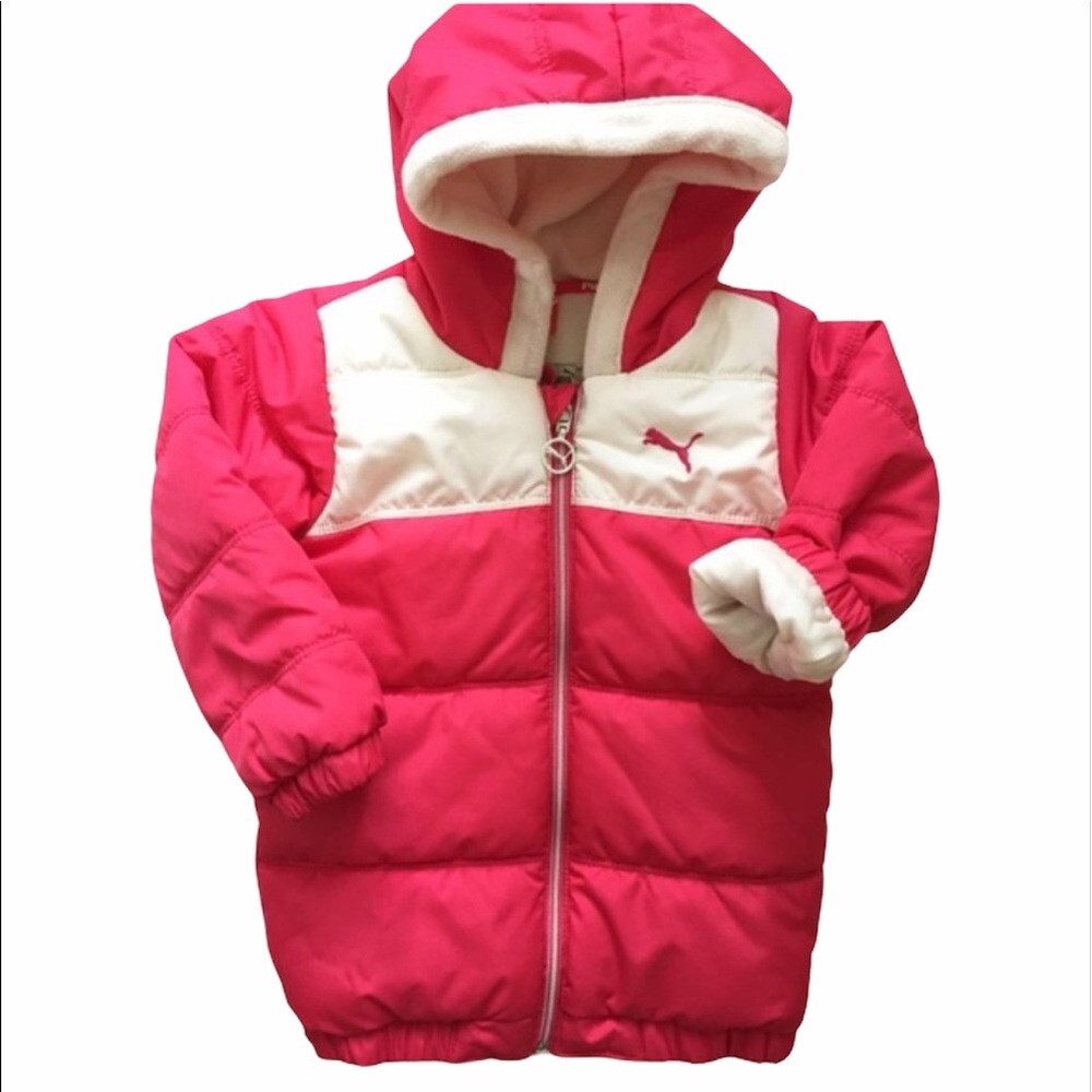 PUMA Toddler Winter Puffer Jacket Kids Pink Cream Sz L